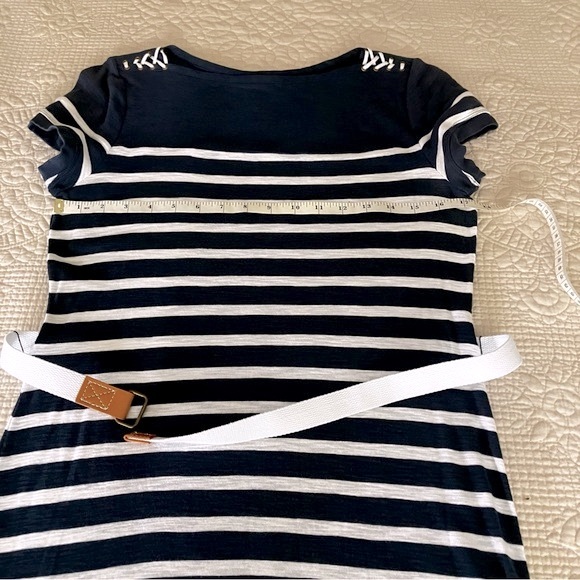 NWOT Ralph Lauren navy/white striped cotton knit dress w/belt - Picture 7 of 9